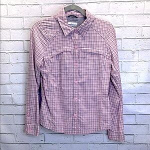 Columbia Women’s Pink‎ Checkered Shirt Omni Shade Shir